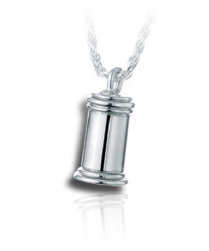 Sterling Silver Large Traditional Funeral Cremation Urn Pendant