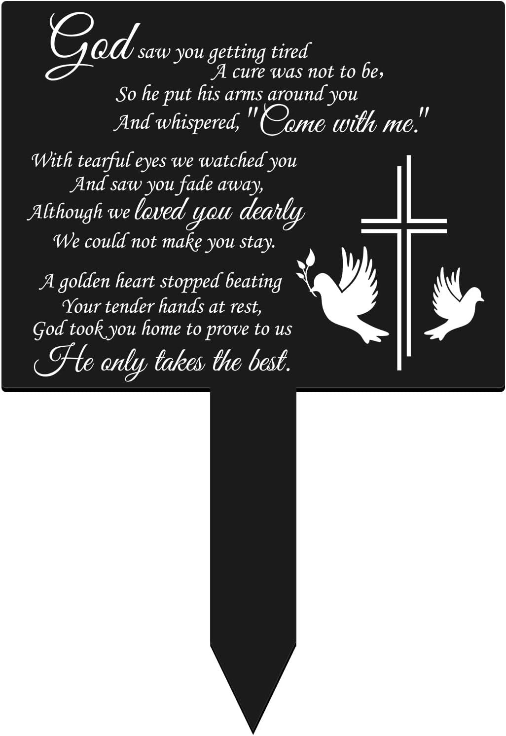 Memorial Remembrance Plaque Stake Waterproof Acrylic Grave Marker for Cemetery B
