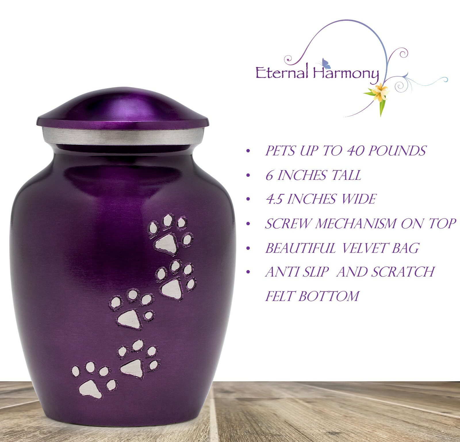 Eternal Harmony Cremation Urn for Pet Ashes |Urn Carefully Handcrafted – 6 Inch