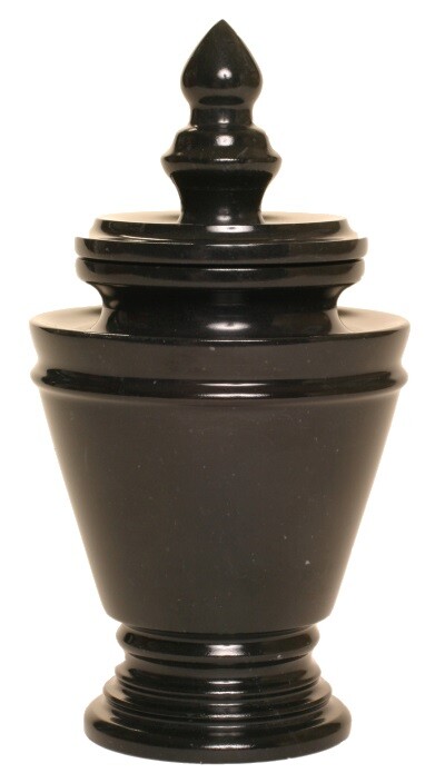 Small/Keepsake 15 Cubic Inches Trophy Ebony Marble Funeral Cremation Urn