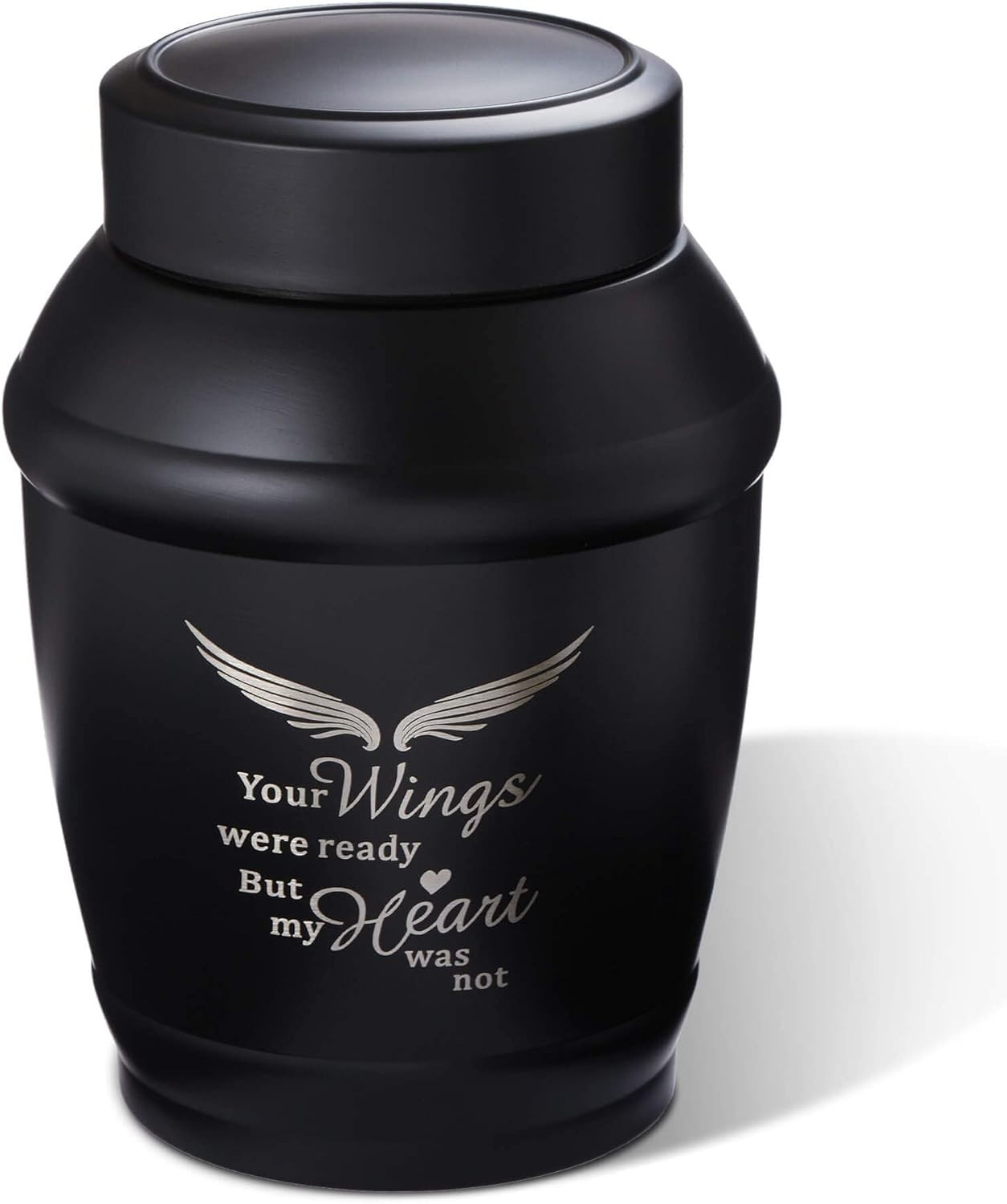 Exquisite 5.7″ Black Angel Wings Cremation Urn – Lasting Tribute to Loved Ones