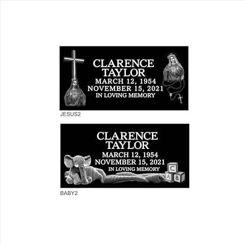 Jet Black -Flat Cemetery headstone – flat marker – solid black granite -24x12x4