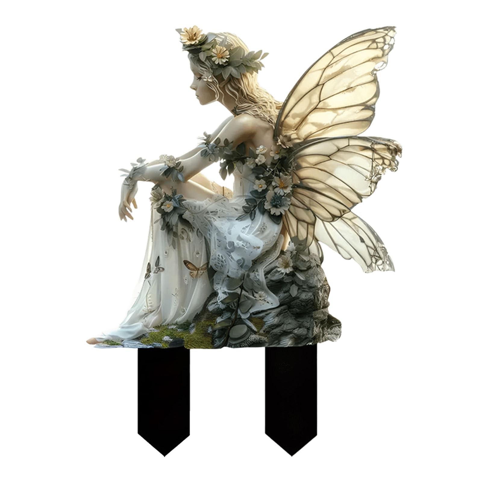 Fairy Garden Stake Decorative, 2D Flat Acrylic Flower Elf Decor Panel, Fairy …