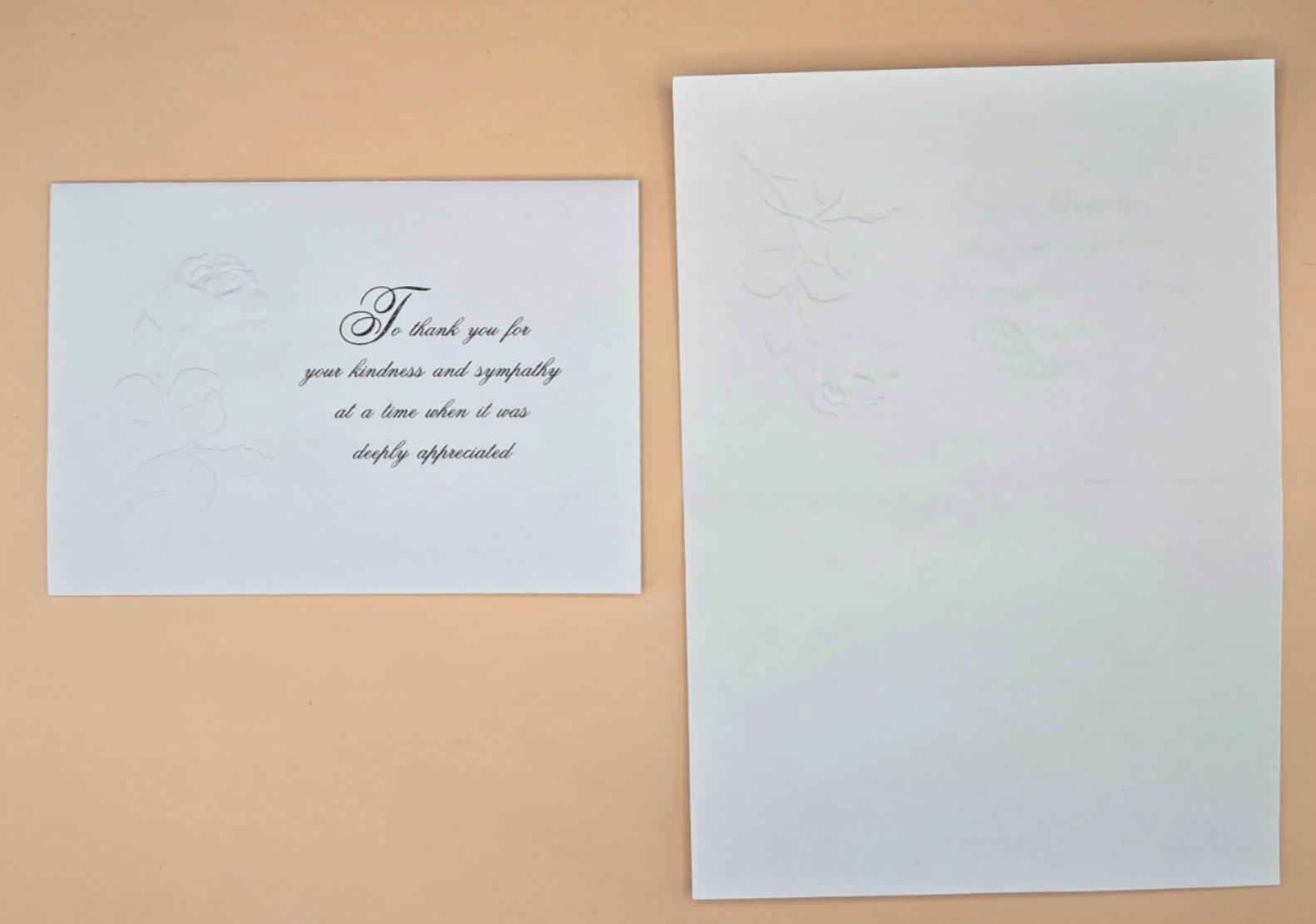 25 Funeral Sympathy Cards Blank Inside Thank you Kindness