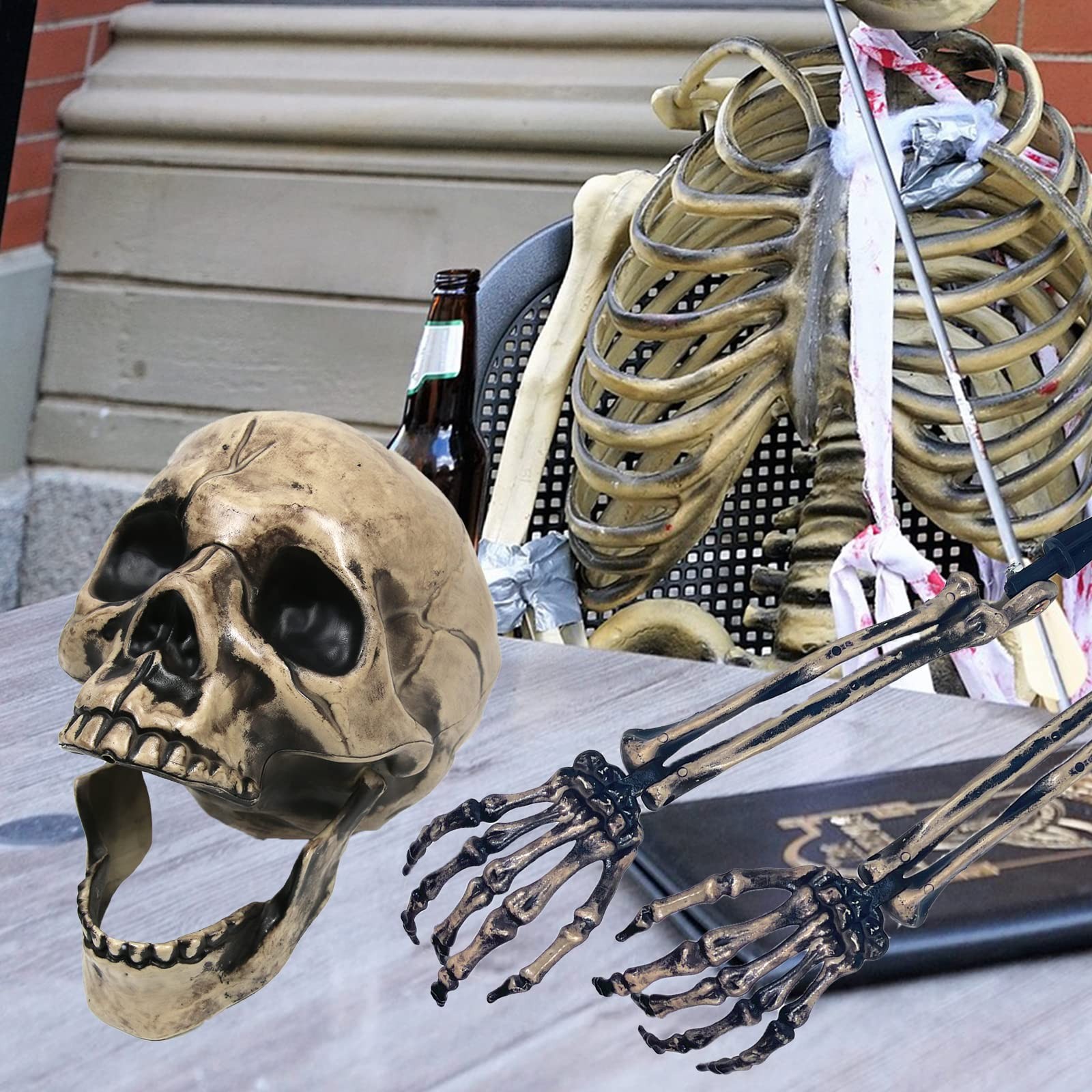 Sunnyglade Realistic Skeleton Stakes Halloween Decoration Scary Ground Breake…