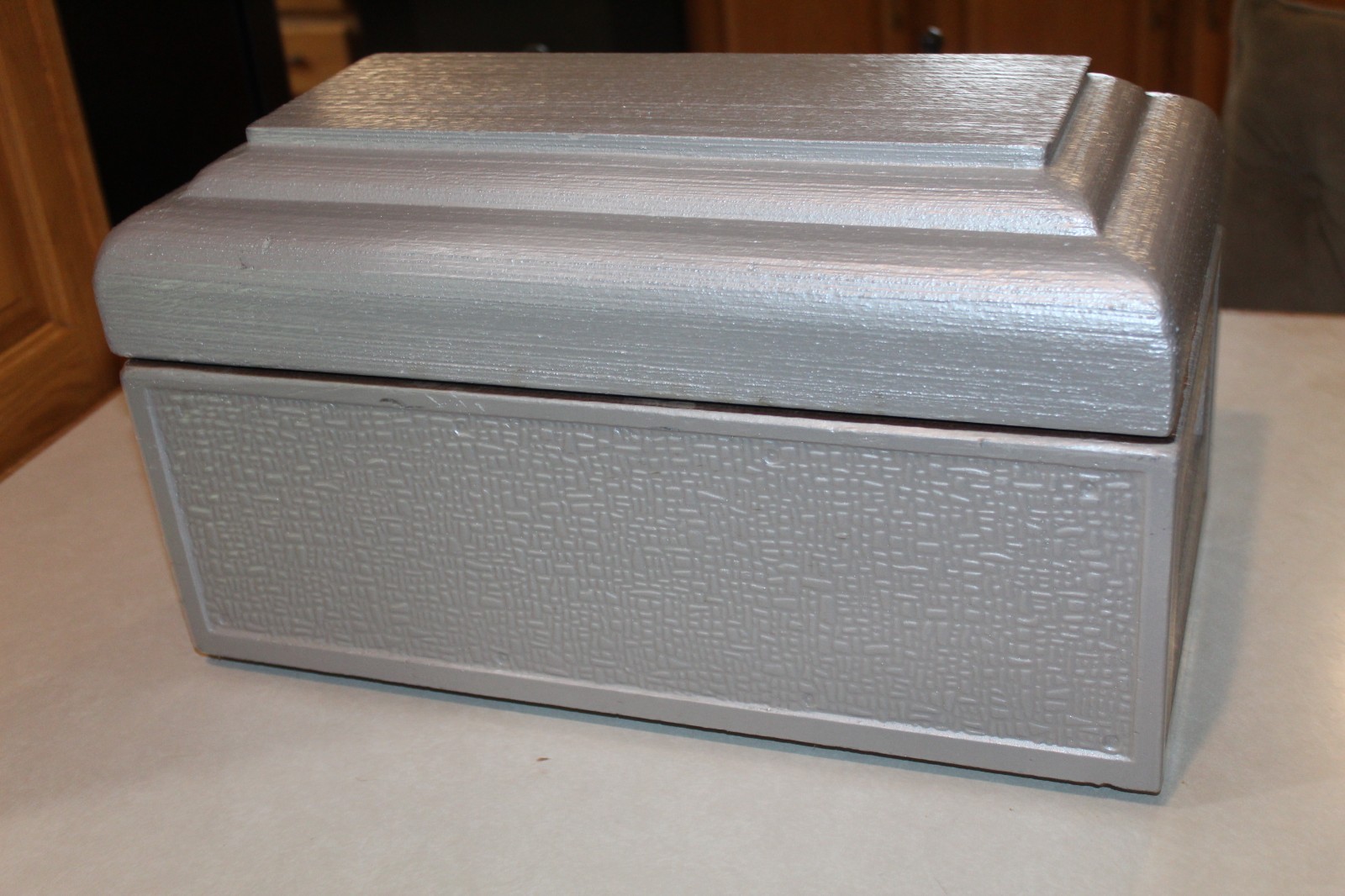 Vtg Wilbert Monticello Salesman Sample Burial Vault Concrete Coffin Casket