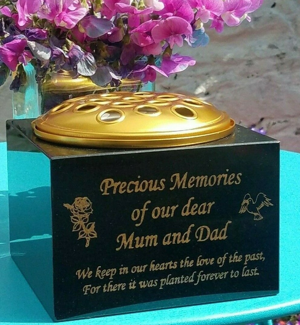 Personalised Granite Memorial Vase Grave Pot Flower Holder Cemetery Grave Vase
