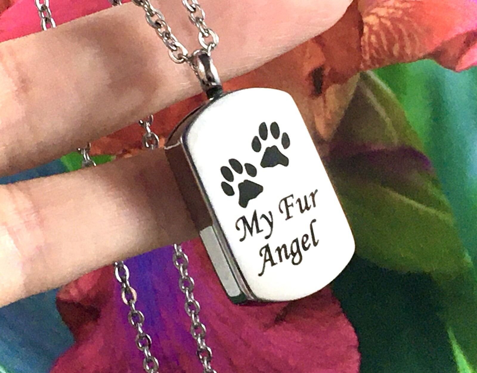 Keyring Urn .5″ Key Chain Pet Cremation Pendant Dog Cat Ash My Fur Angel Furbaby