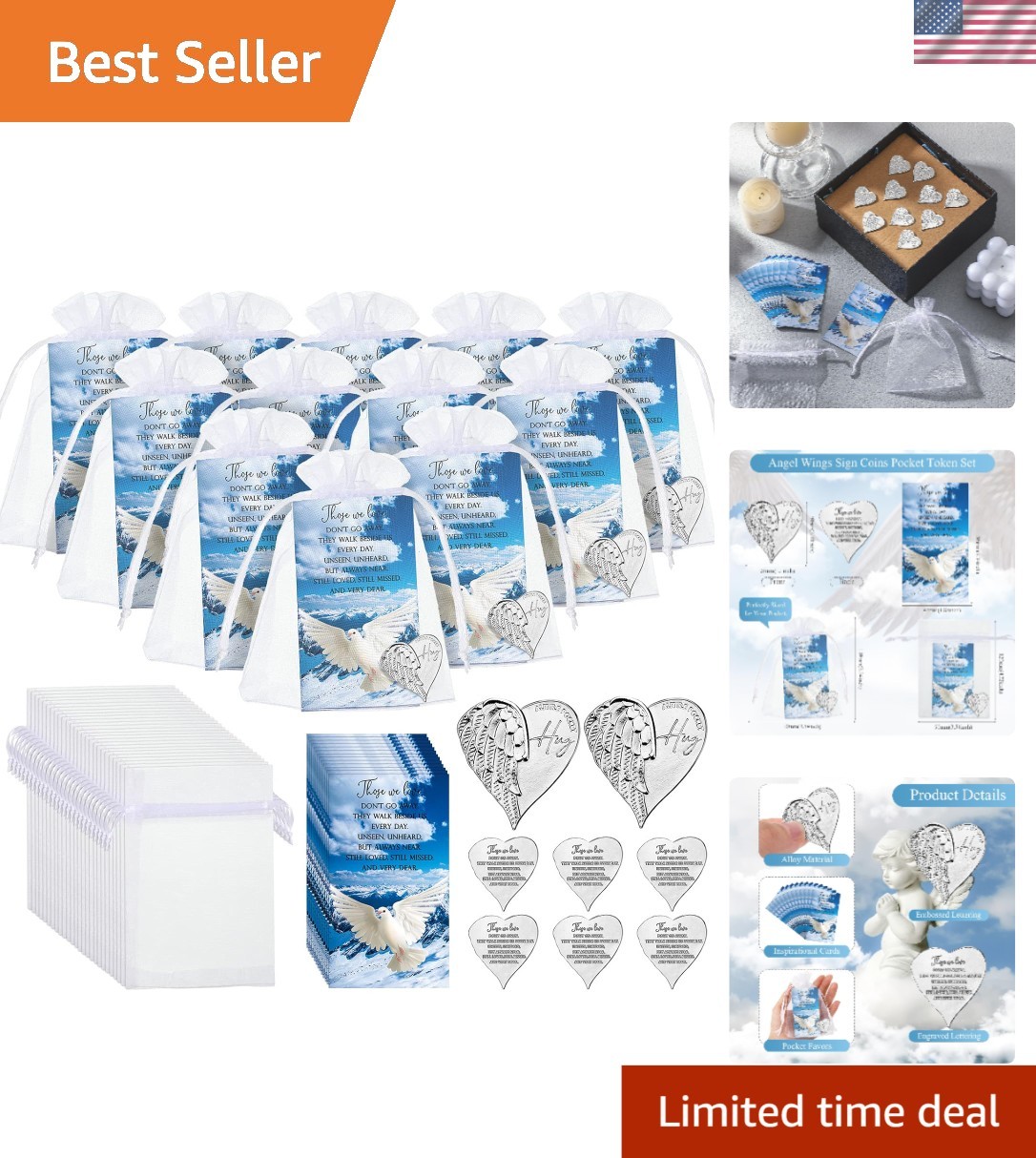 10 Heart-Shaped Pocket Hug Tokens & Memorial Cards – Celebration of Life Gifts