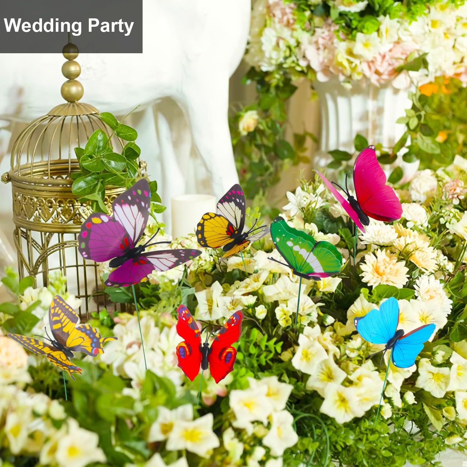 Butterfly Decorations, 75 Pcs Butterfly Stakes PVC Waterproof Decorative Colo…