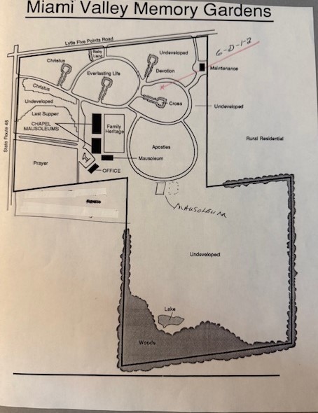 2 Cemetery plots, Centerville Ohio, Miami Valley Memory Gardens, Garden of Cross
