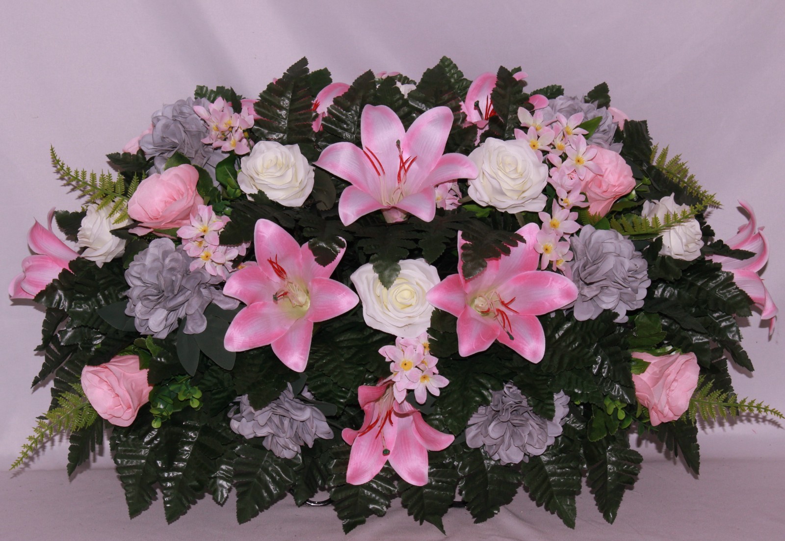 XL Cemetery Spring Flower Arrangement-Cemetery Headstone Saddle