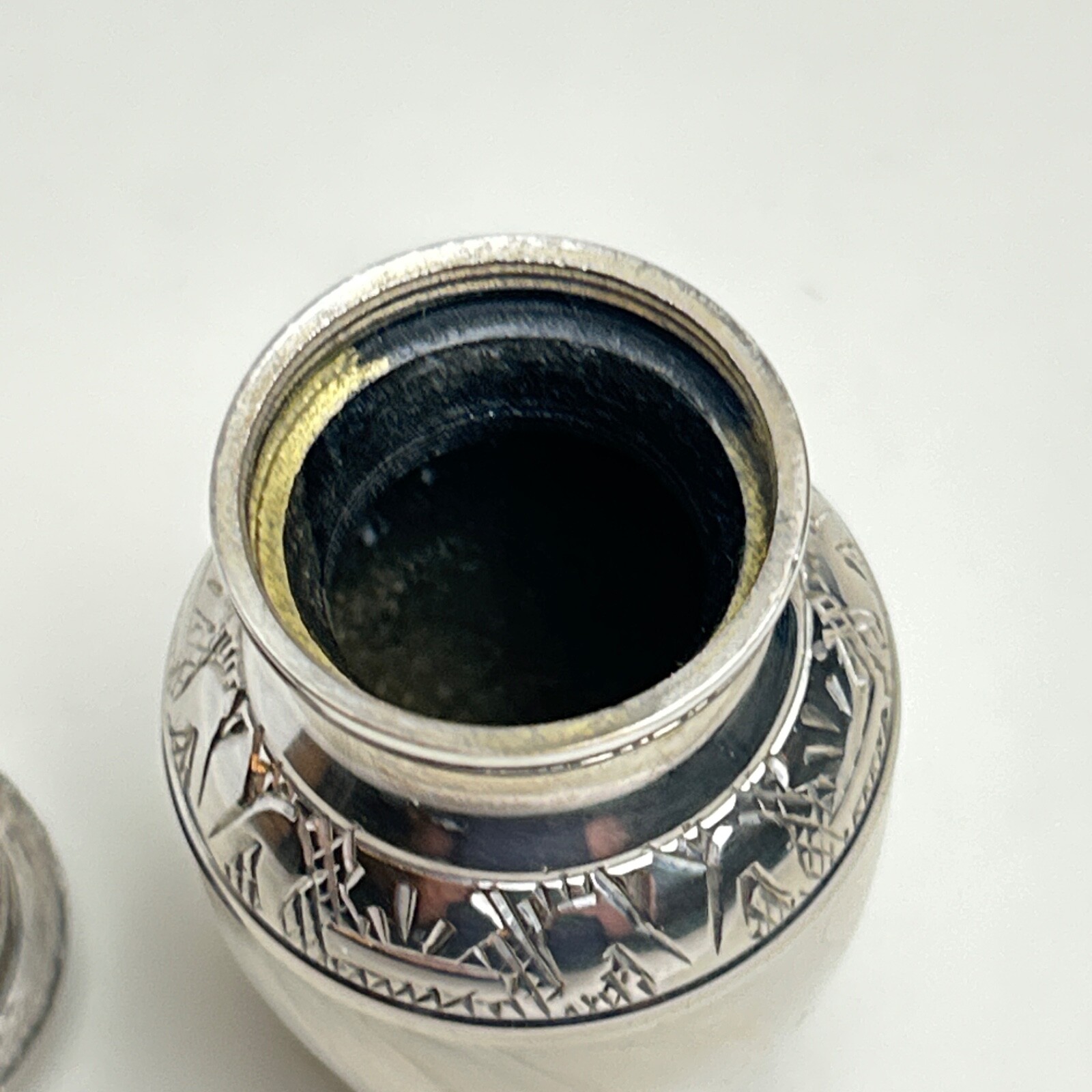 Mini Keepsake Token Urn For Sharing Ashes Mother Of Pearl and Silver Memorial