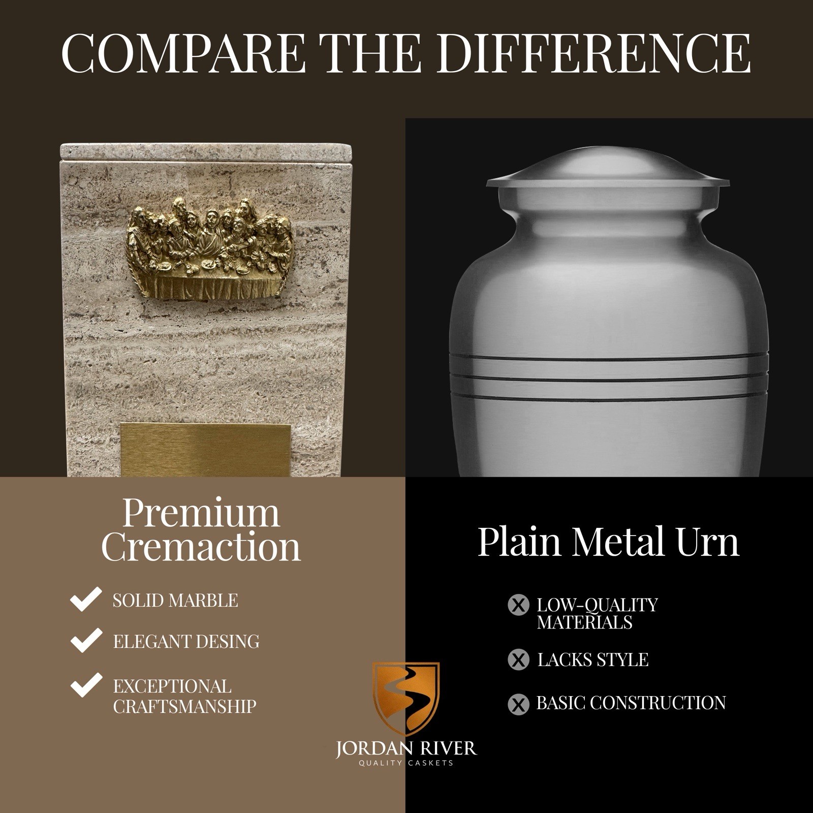 Marble Urn With Religious Image And Nameplate , Elegant And High Quality