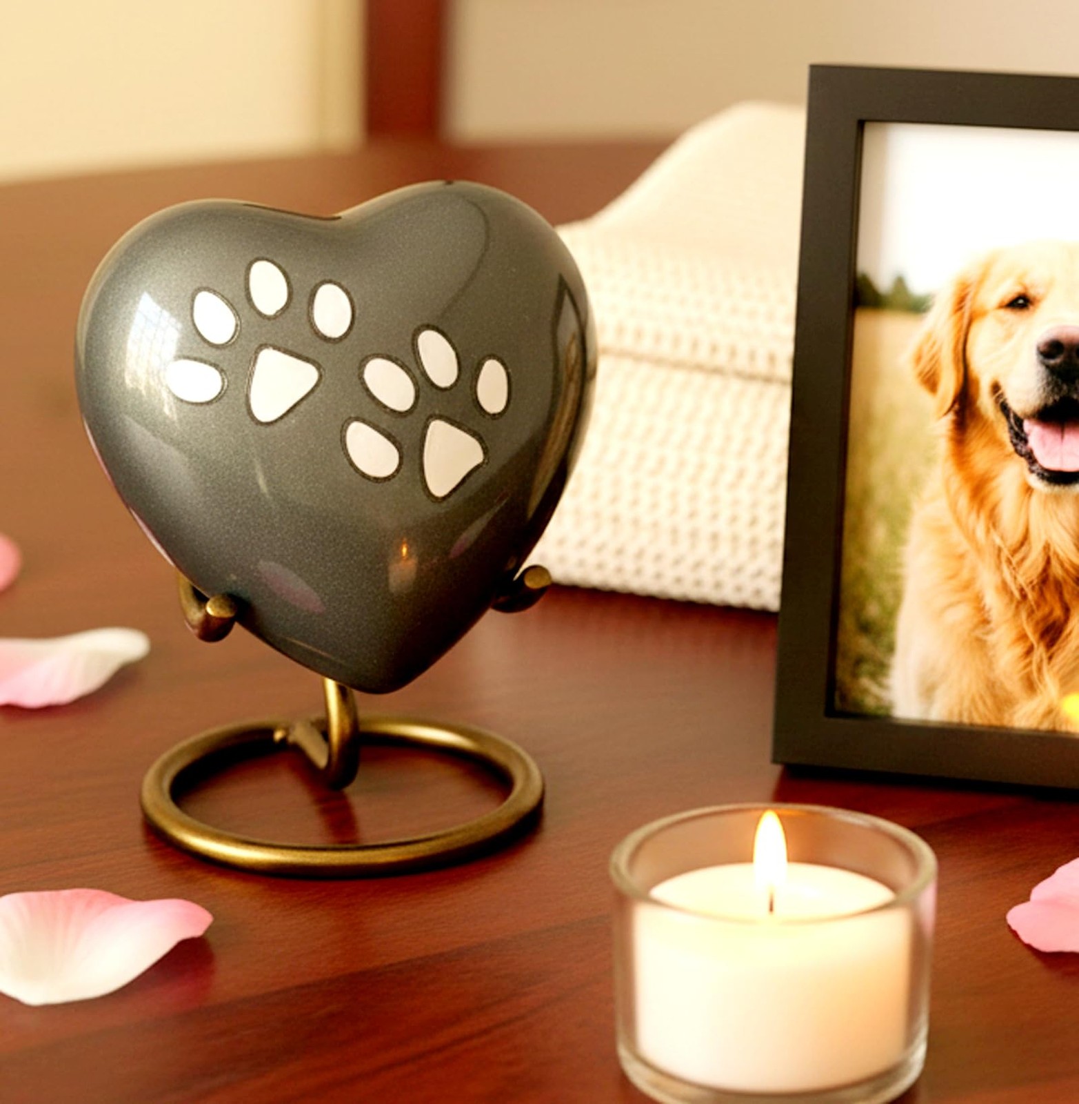Heart Shaped Urn Stand | Stand for Heart Keepsake Urns, Burial Urns, Memorial…