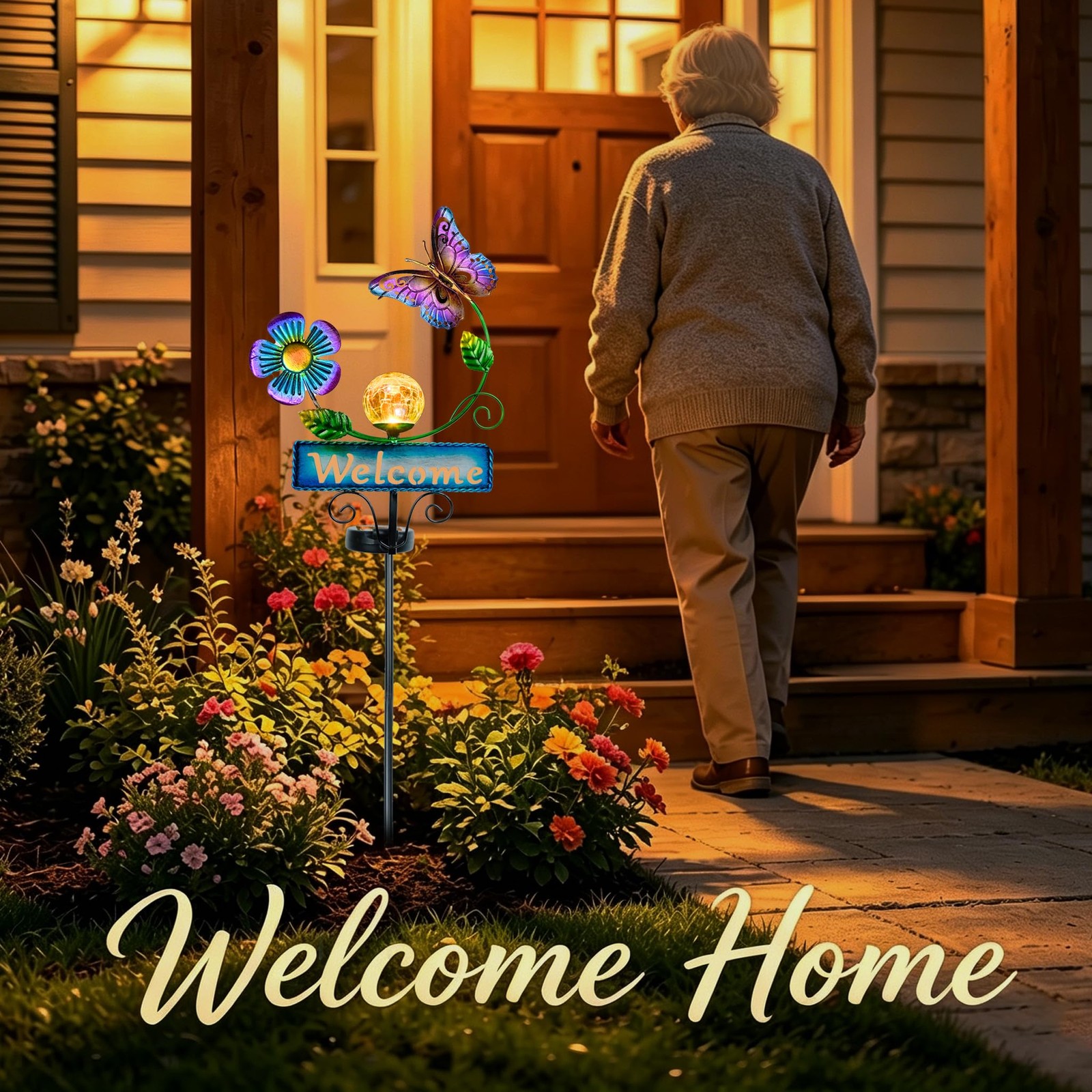 Butterfly Garden Decorations for Outside, Solar Waterproof Stake Lights with …