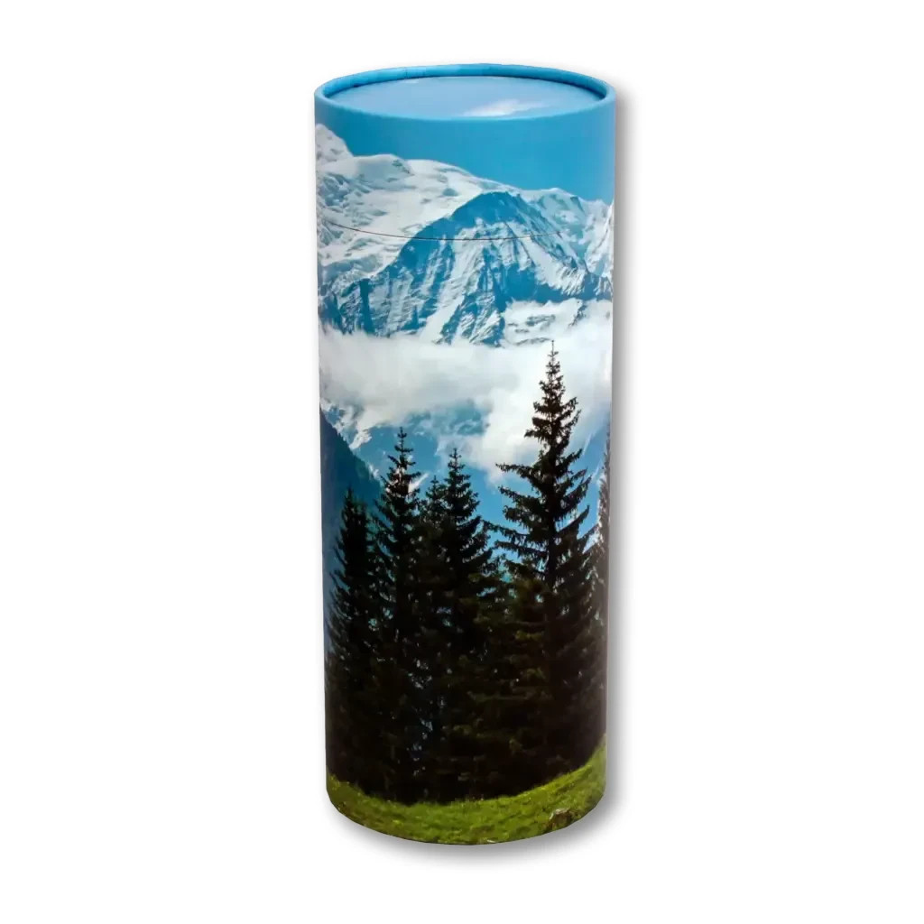 Mountain View Biodegradable Ash Scattering Tube Cremation Urn – 240 cubic inches