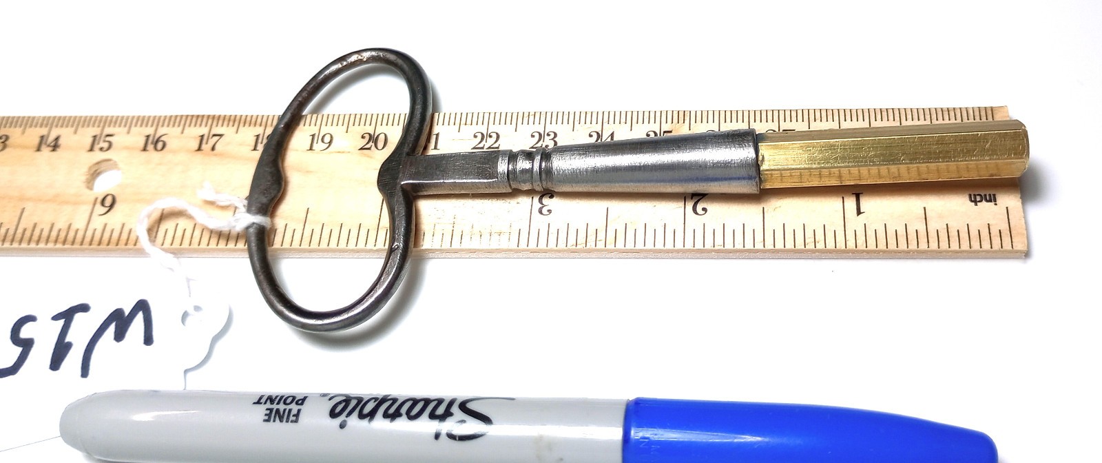 Steel and Brass Winding Casket Key / Coffin Key