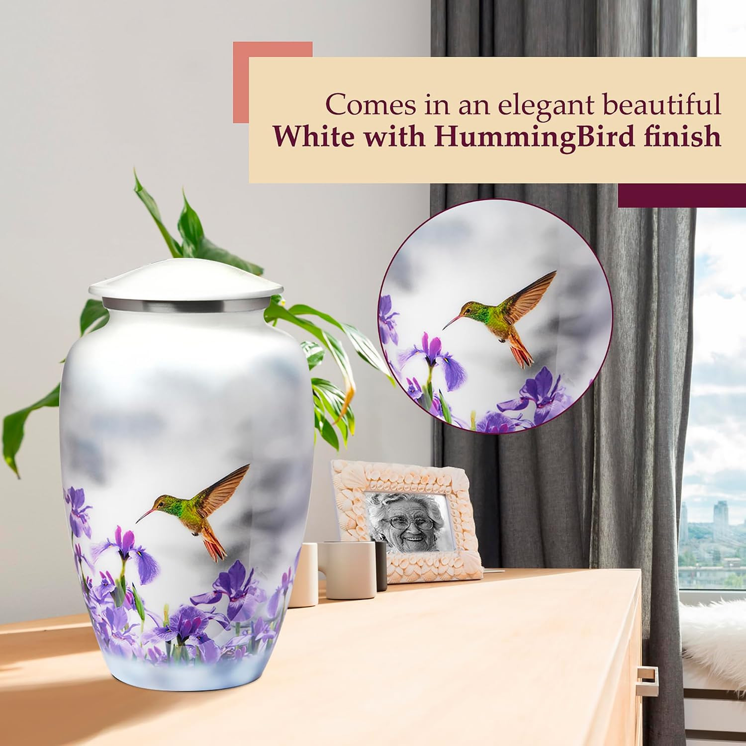 Cremation Urns for Human Ashes Adult Female, Decorative Burial Urn for Men & Wom