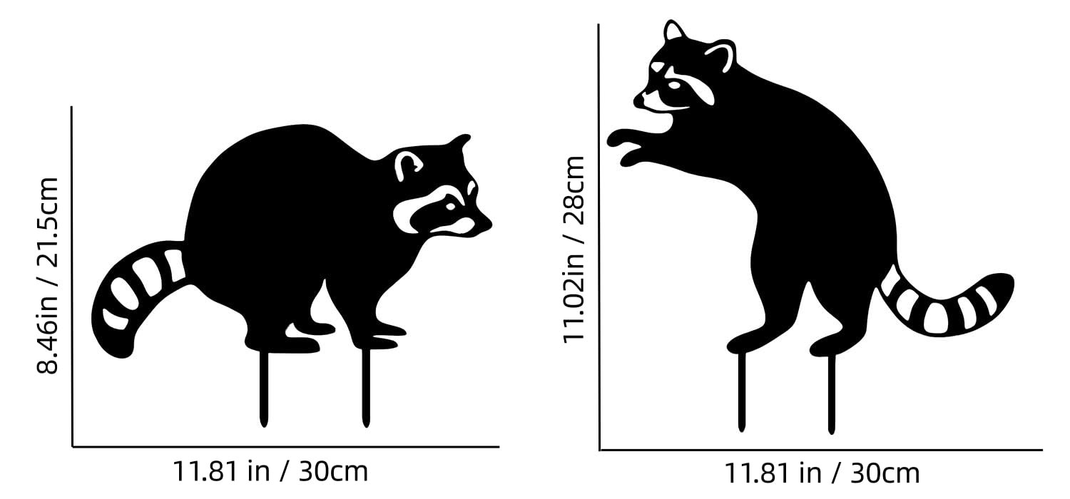 Raccoon Garden Stakes – Metal Yard Art for Outdoor Decor, Unique Nature Gift