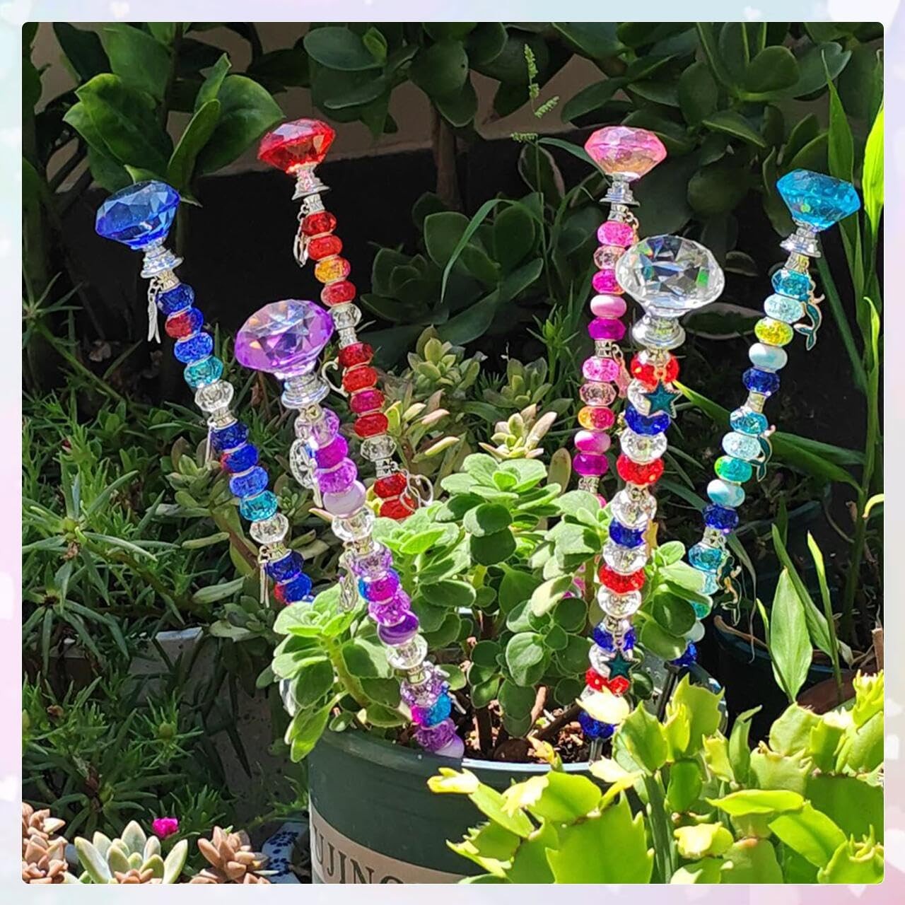 140Pcs DIY Garden Stakes Decorative Beadable Items for Different Festivals Fa…