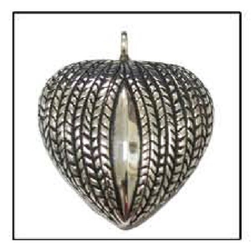 My Heart Sterling Silver Funeral Cremation Urn Pendant w/Chain for Ashes