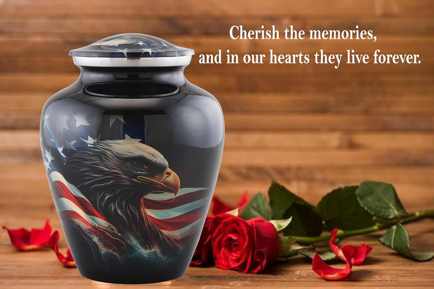 American Honor Urn – American Flag & Eagle Cremation Urns for Ashes – Adult Patr