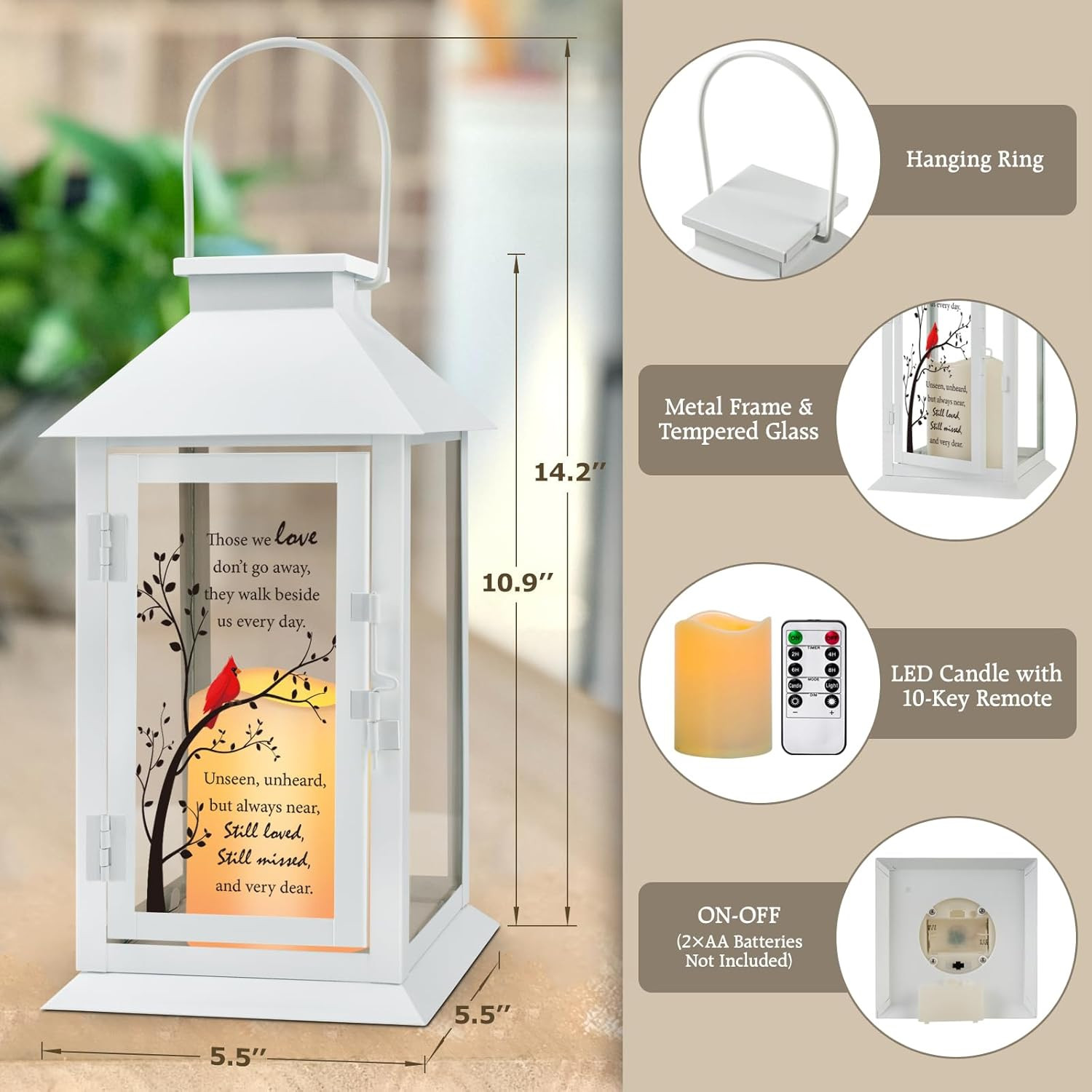 Memorial Lantern Bereavement Gifts in Memory of Loved One – Remembrance Sympathy