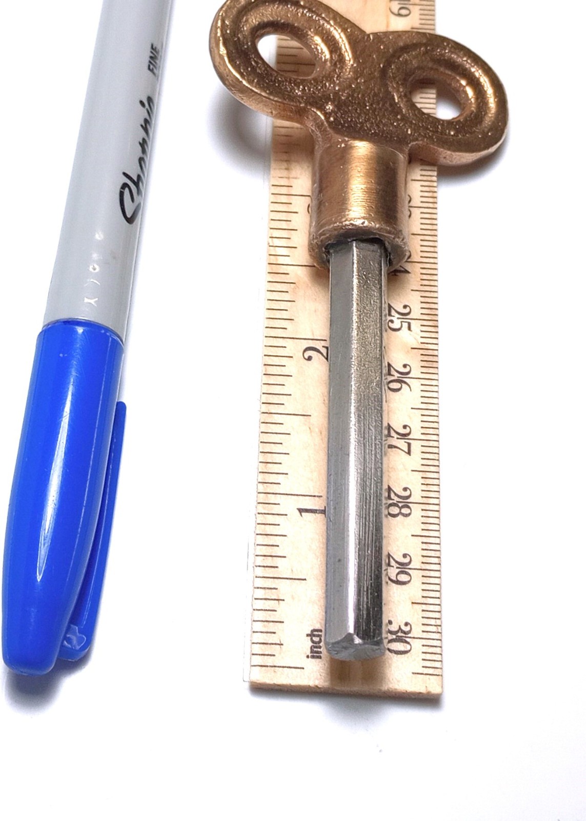 Brass and Steel Pocket Casket Key / Coffin Key