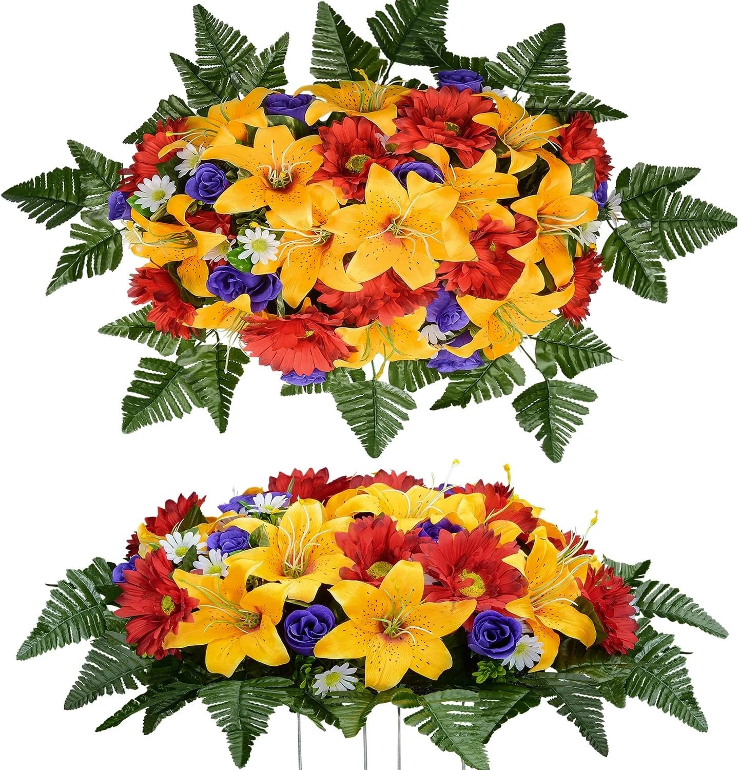 Artificial Cemetery Flower Saddles for Graves, Cemetery Memorial Flowers for Out