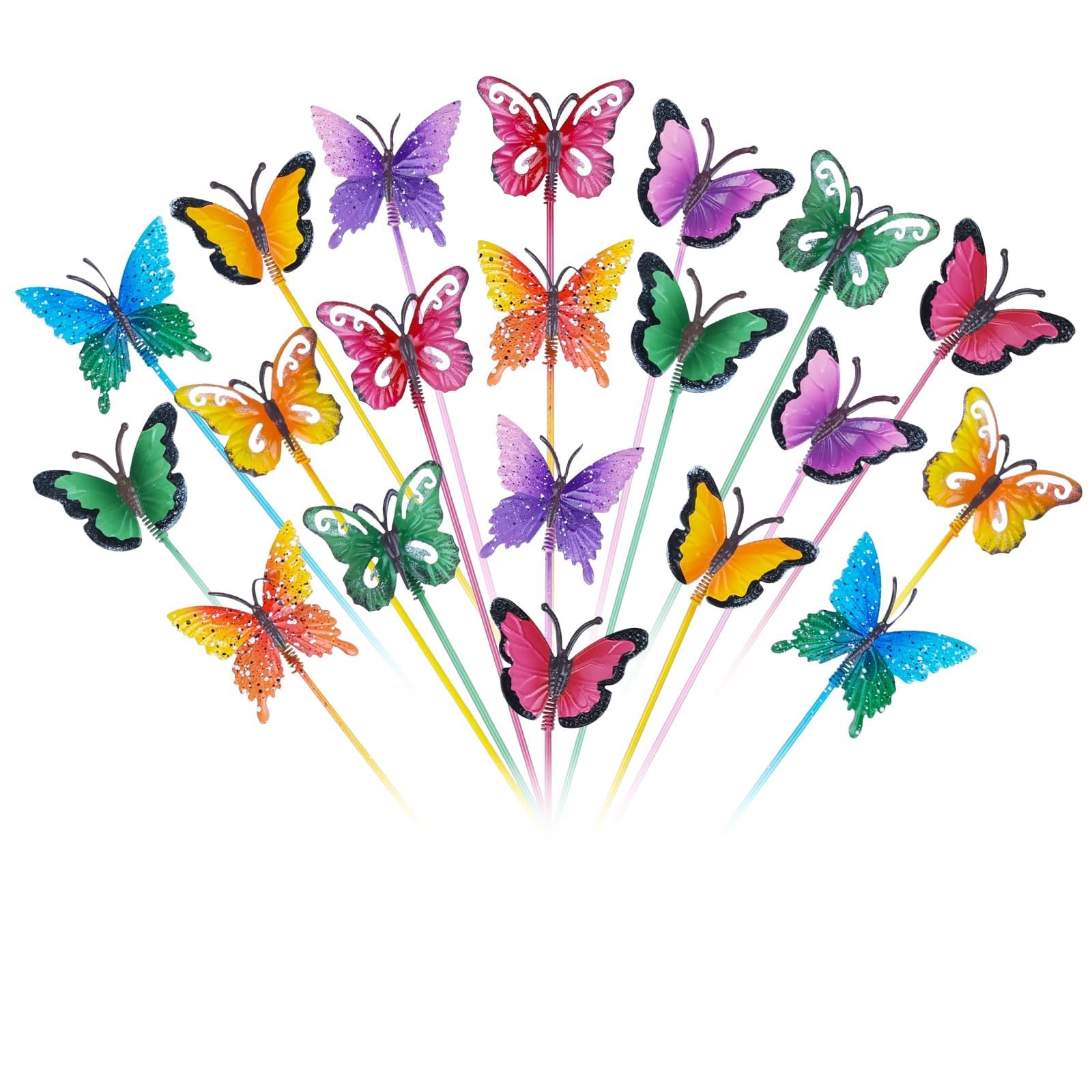 Garden Decor for Outside, Set of 20 Metal Butterfly Decorative Garden Stakes …