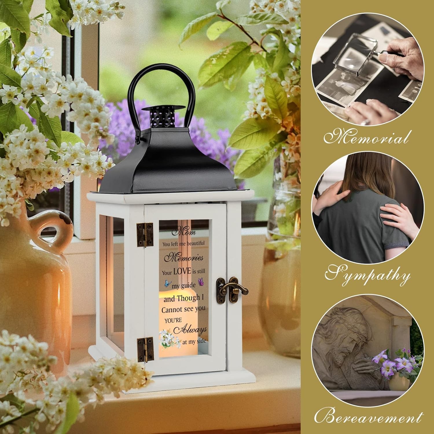 Memorial Lantern – Bereavement Sympathy Gifts for Loss of Mother Memorial Gifts
