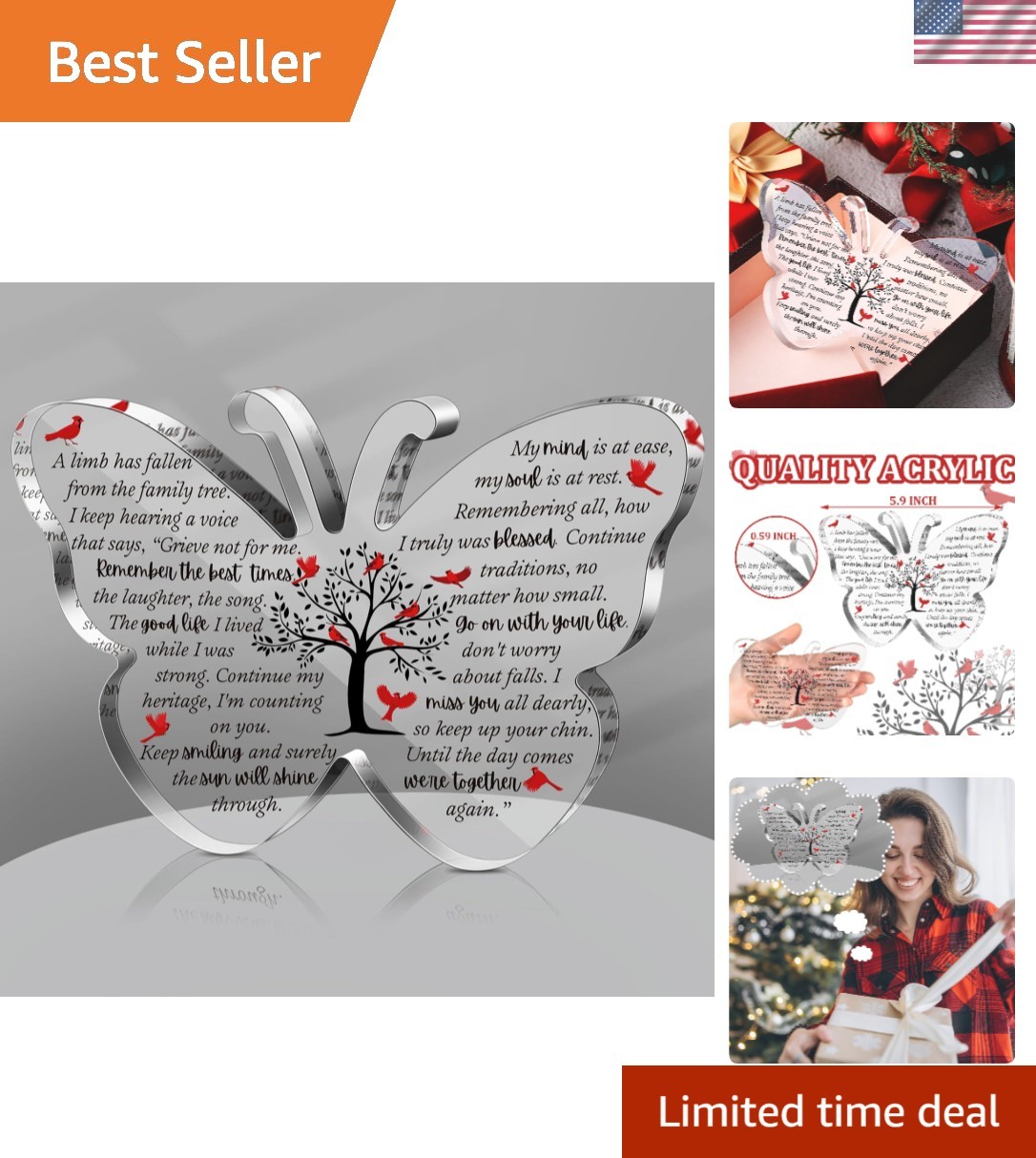 Elegant 6×4 Inch Red Cardinal Sympathy Gift – Heartwarming Bereavement Decor