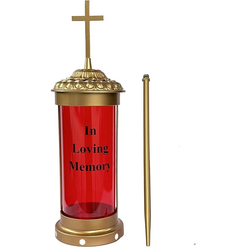 Cemetery Vigil Light Outdoor Memorial Lantern Weather Resistant Grave Decoration