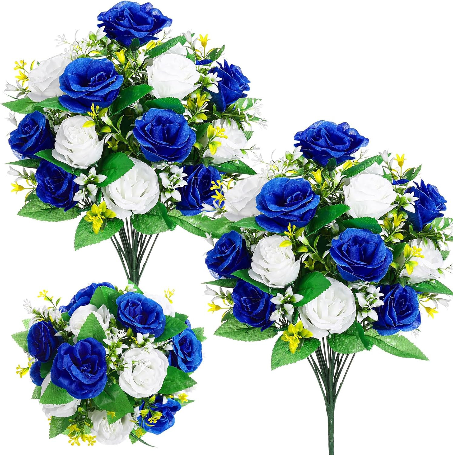 2 Bouquets Artificial Cemetery Flowers for Grave Memorial 18 Heads
