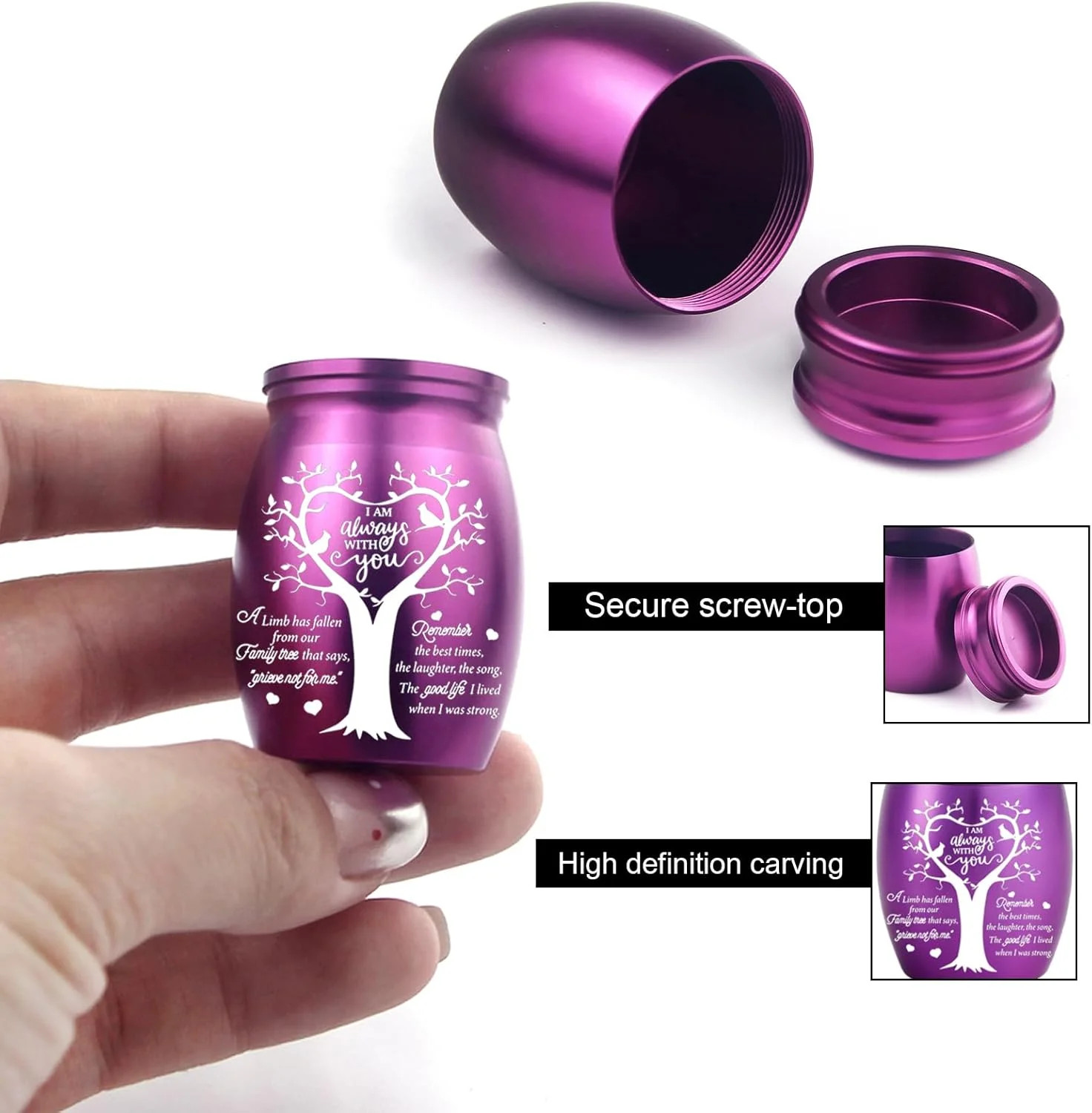 6 Pieces Tree of Life Cremation Urn Set for Ashes Sharing Urns for Human Waterpr
