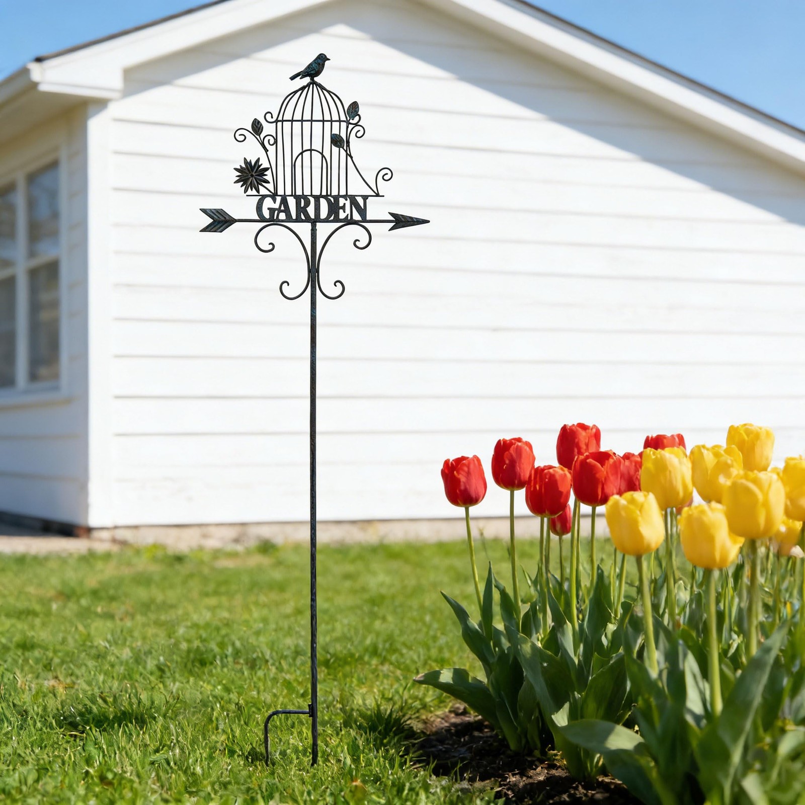 Metal Garden Stakes for Outdoor Lawn, Backyard, and Pathway Decor