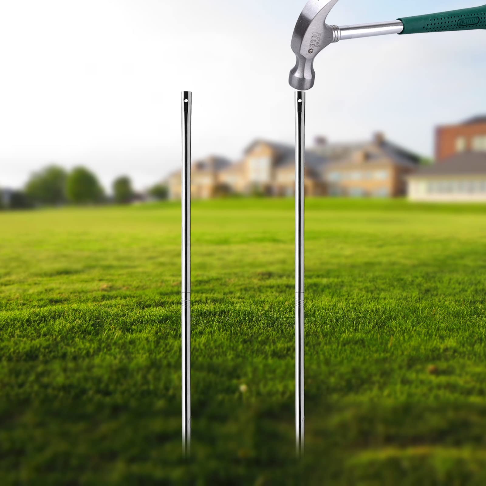 27.6â€œ/2.3ft Metal Stakes for Yard Signs Stainless Steel Hardware Included