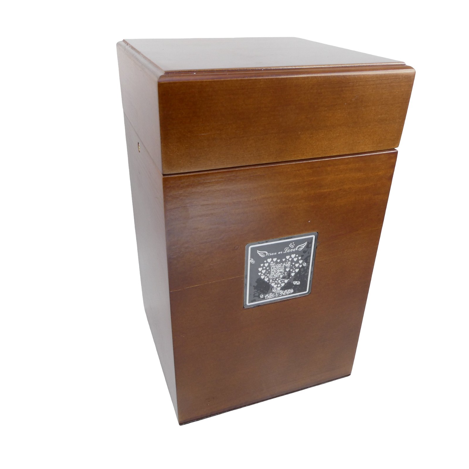 BAIYUNSKY Large Urn for Human Ashes Adult Male Solid,Wooden urn with QR Memorial