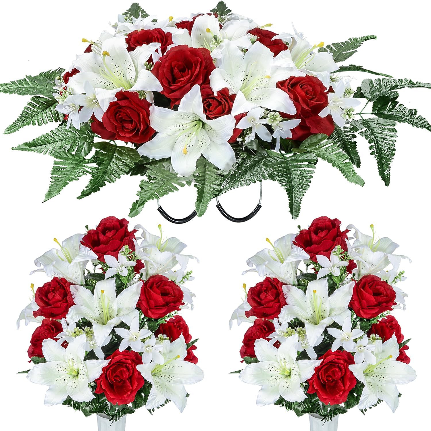 Cemetery Flower Saddles with Vase – Elegant Memorial Decorations