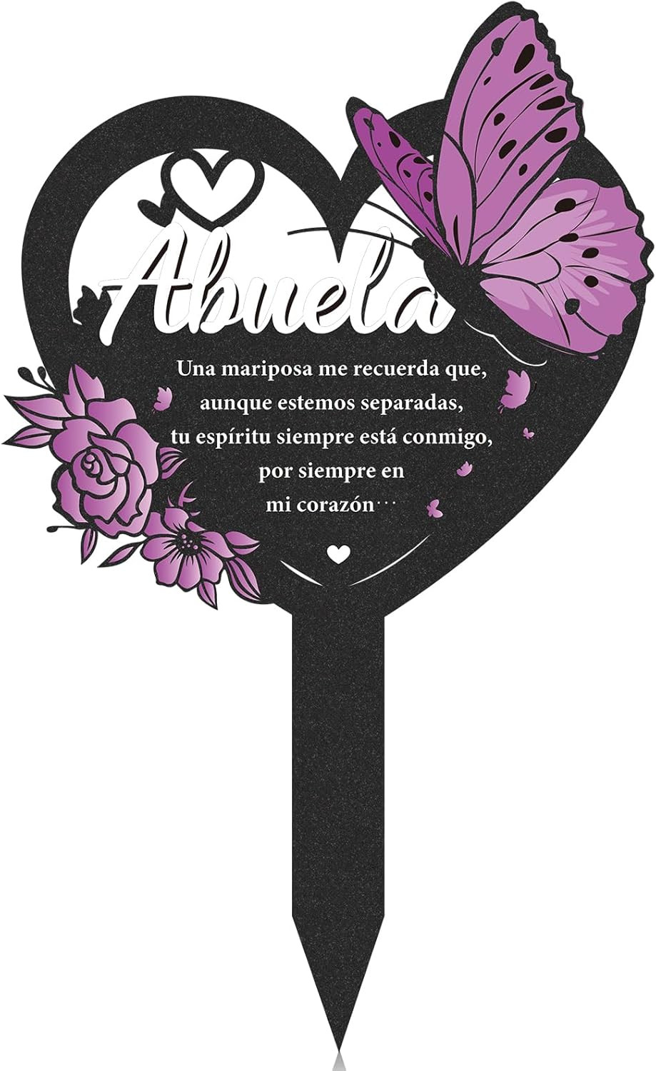 Memorial Abuela Grave Stakes – Metal Cemetery Decorations in Spanish for Loss Gr