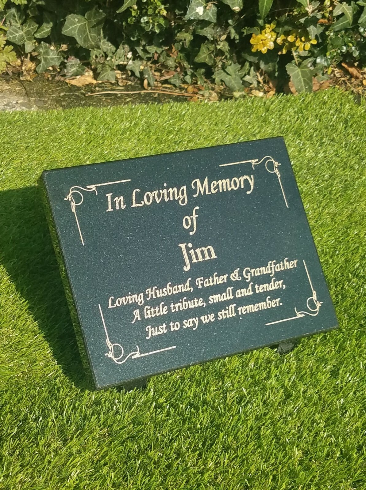 Personalised Black Granite Memorial Grave Plaque Stone Any Name Wording Included