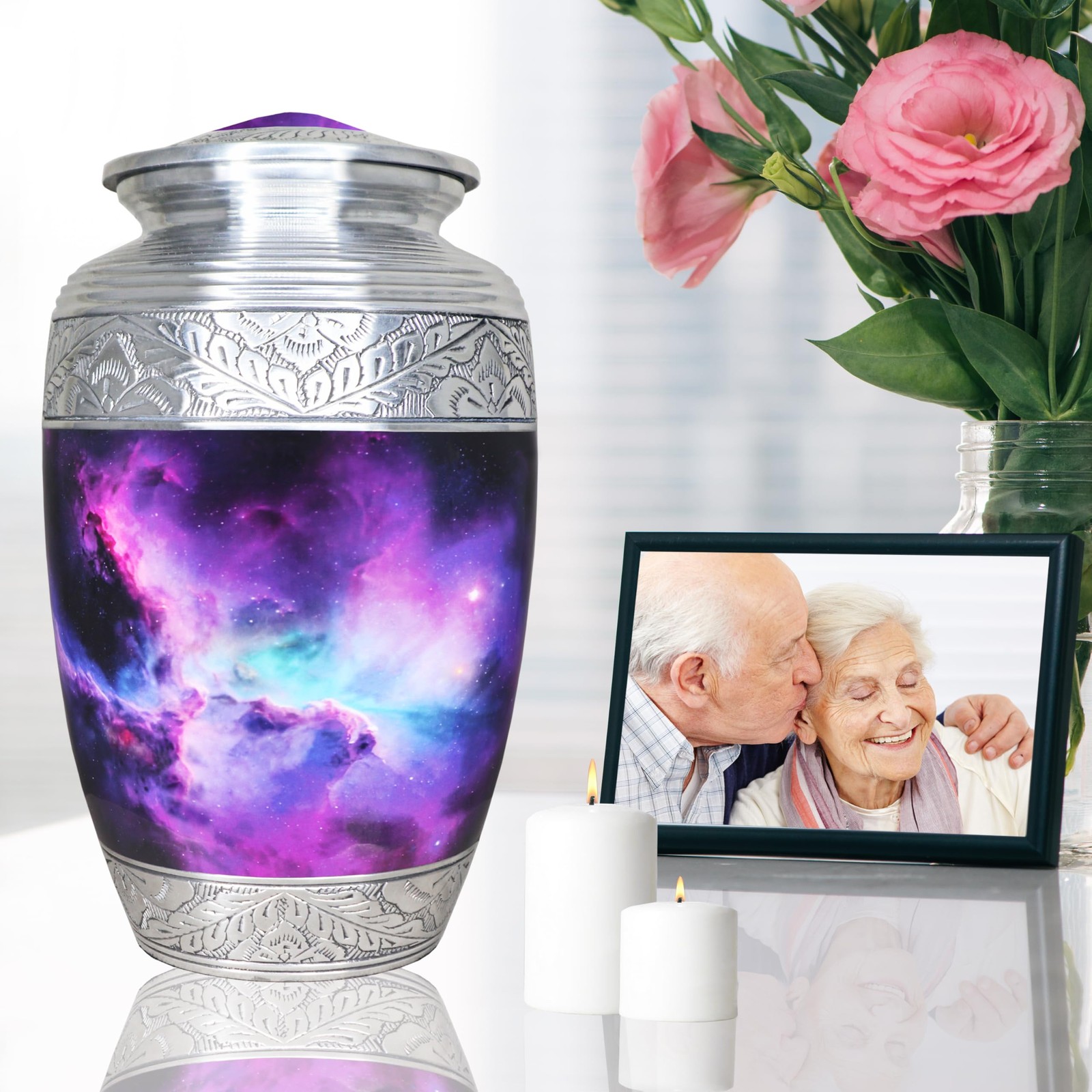 M MEILINXU Cremation Urns for Human Ashes Adult Female Large / Adult, Purple