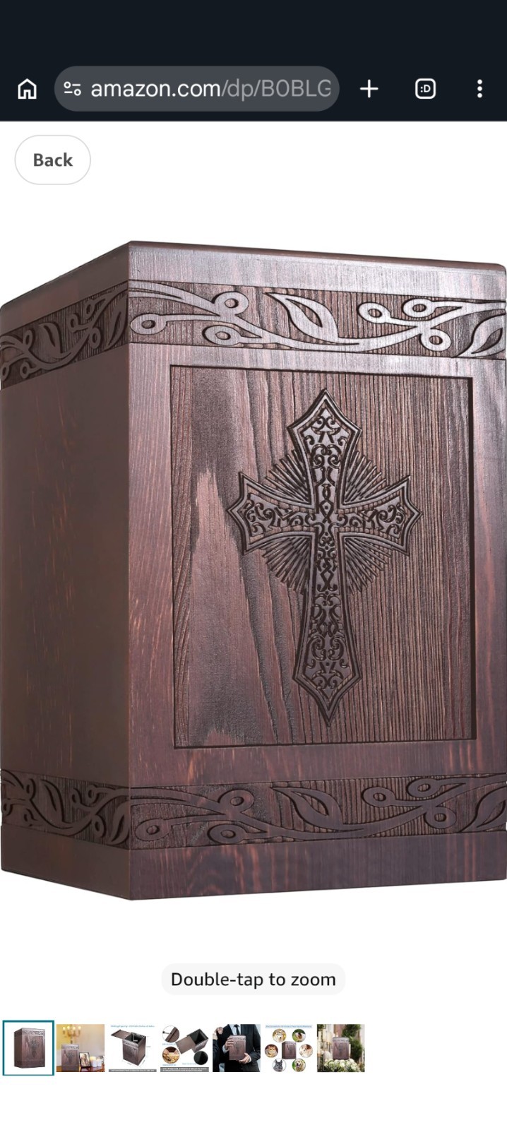 Beautifully Wooded Urn Box With Cross For Perfect For Any Loved One