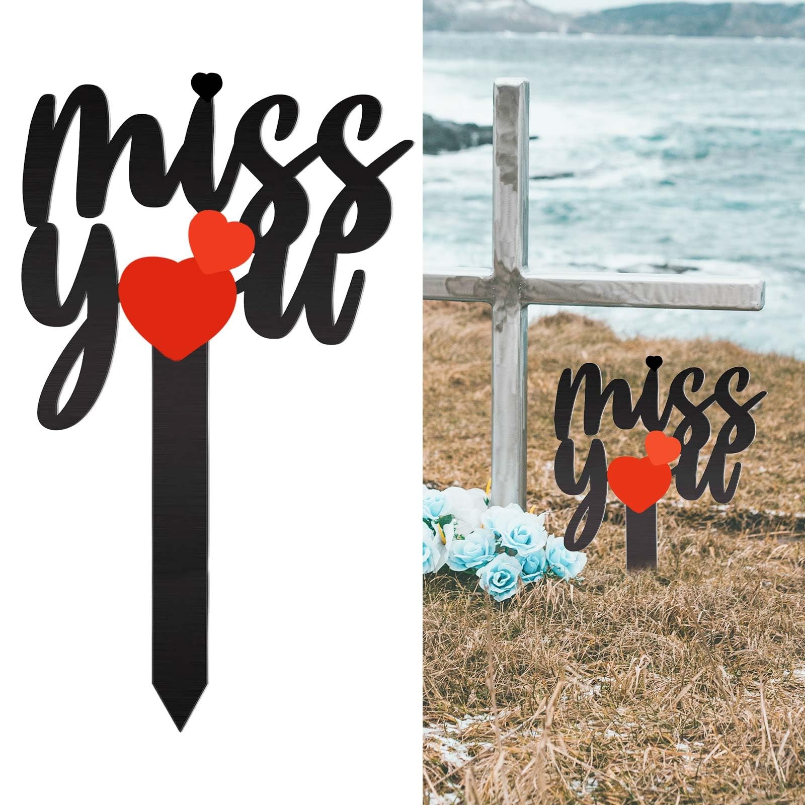Large Cemetery Decorations Metal Grave Markers for Memorial Remembrance