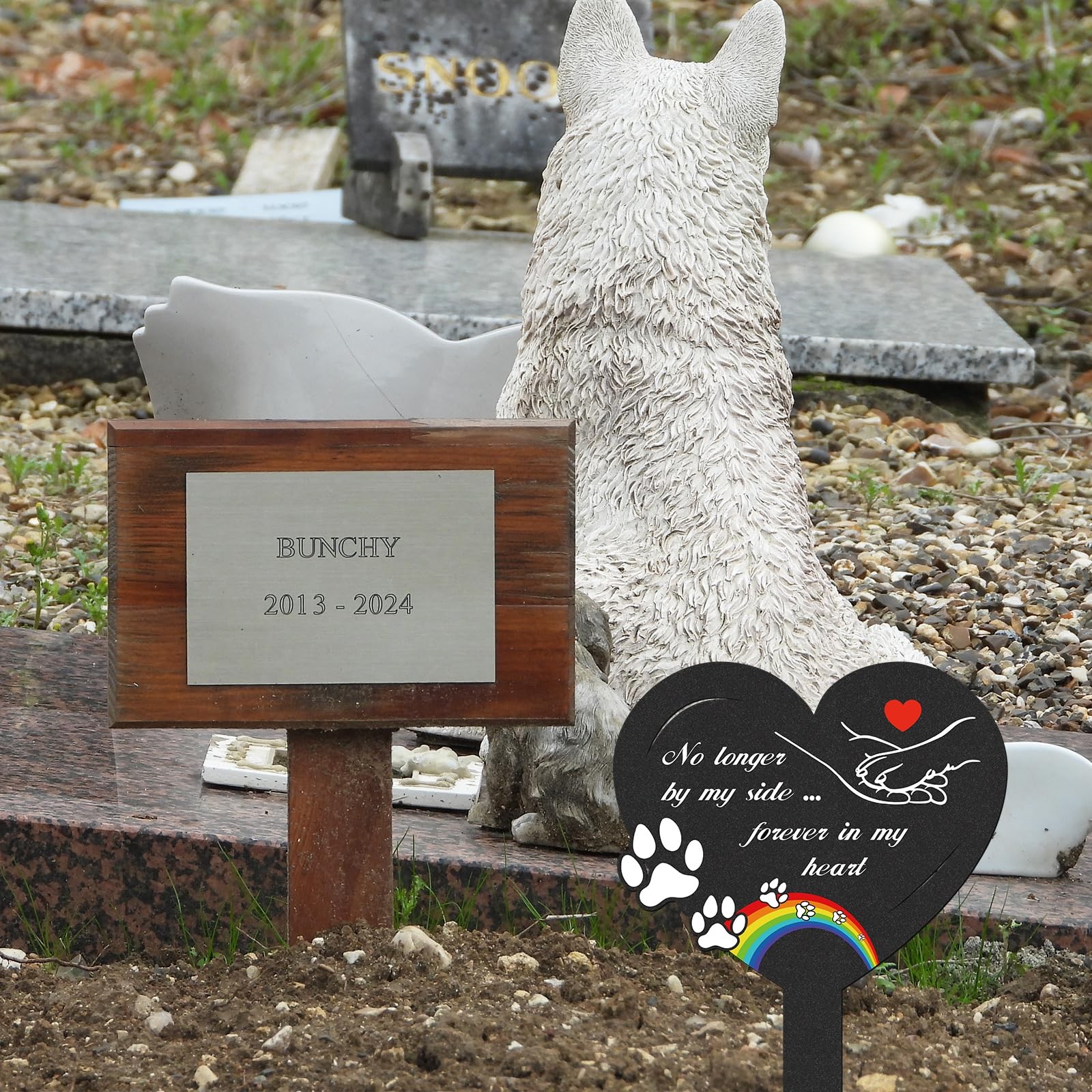 Dog Memorial Grave Stakes – Metal Pets Lover Cemetery Markers Decorations for Hu