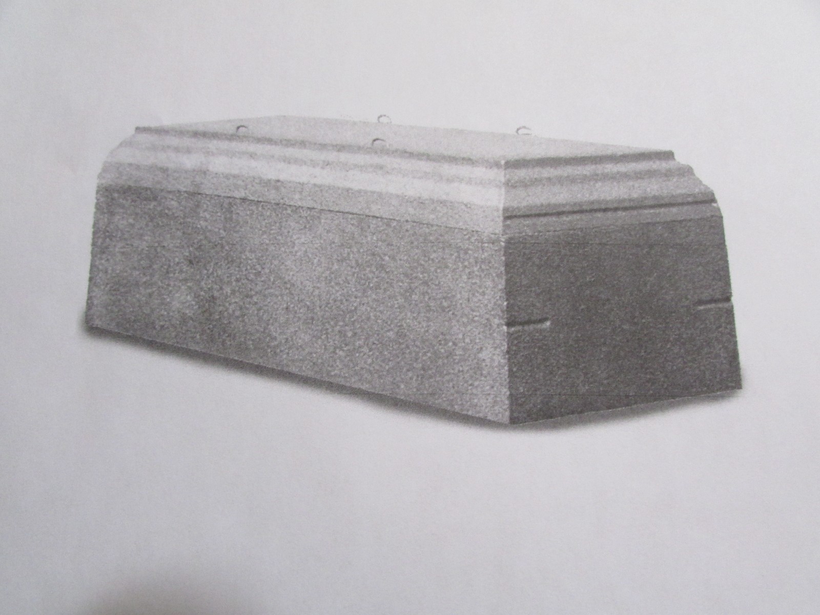 Burial Vault Concrete, 30″ x 86″ for Hillcrest Memorial Gardens Owosso, Michigan
