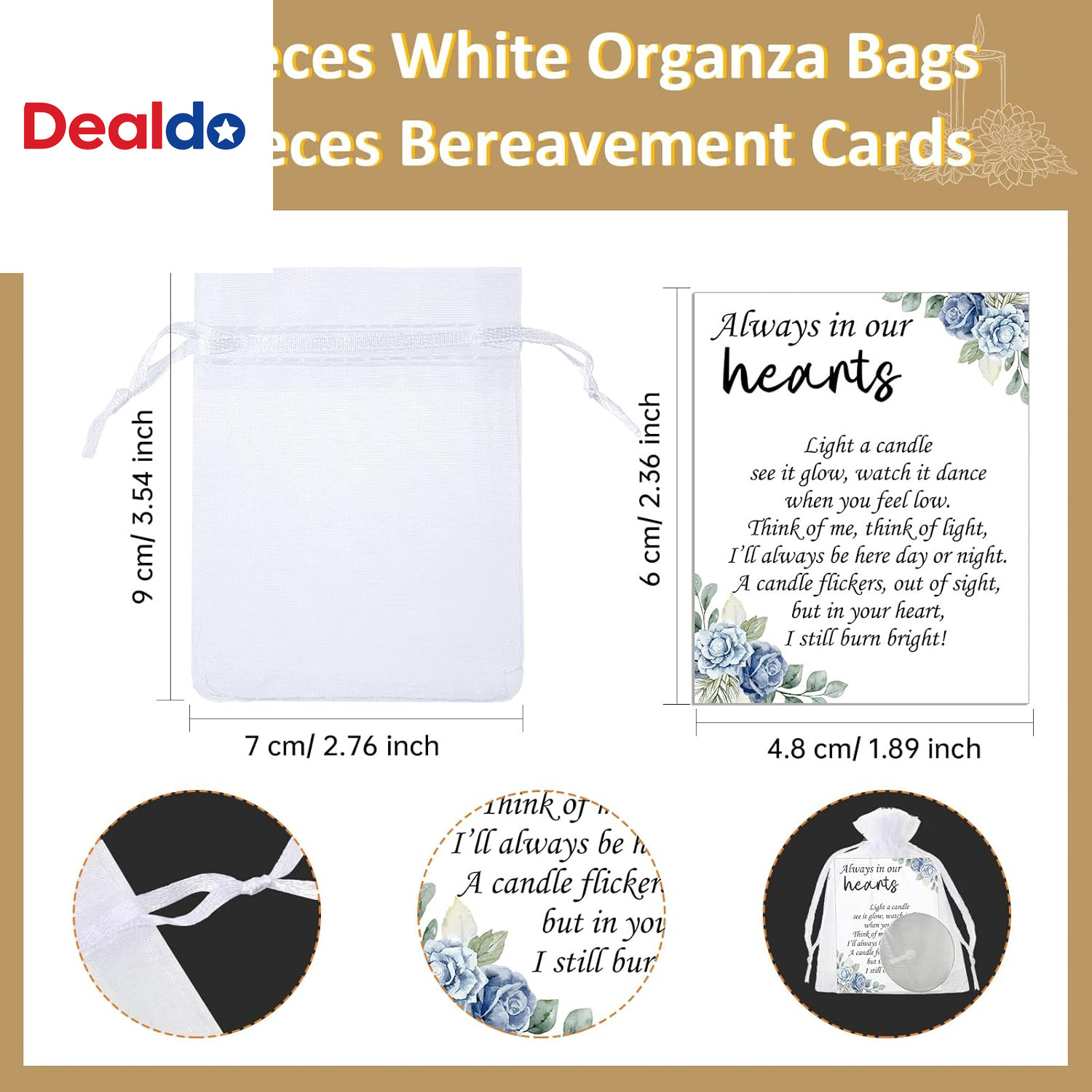 50 Set Funeral Party Favors Memorial White Candles Unscented Funeral Gifts Teali