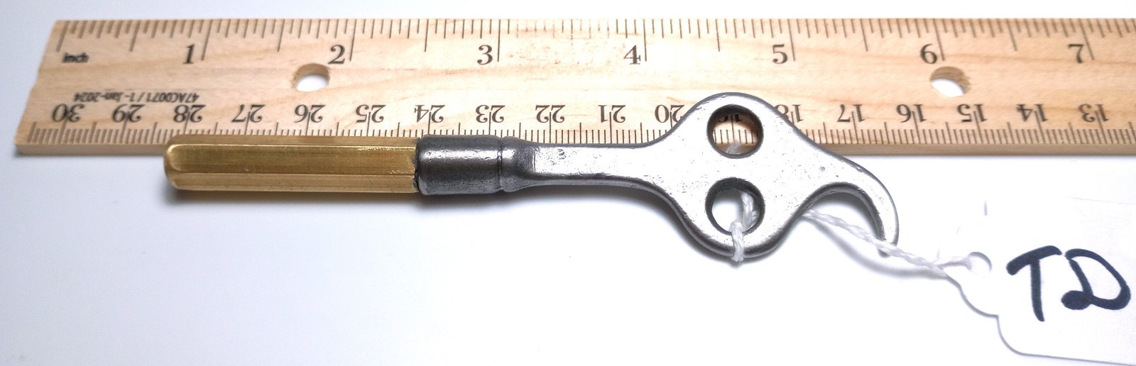 Smaller Iron and Brass Pocket Casket Key / Coffin Key