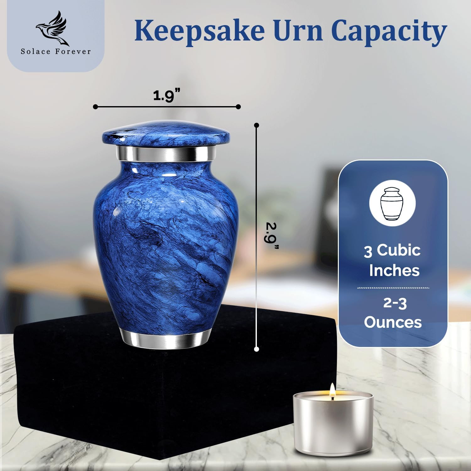 Marble Urn for Ashes Adult Male & Female – Handcrafted Cremation Urns for Human